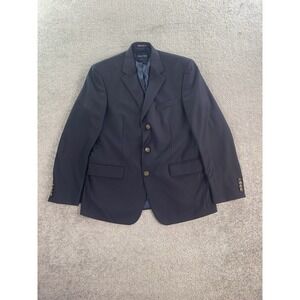 Brooks Brothers Suit Jacket 42 R Navy Wool Brass Button University Yachting Logo